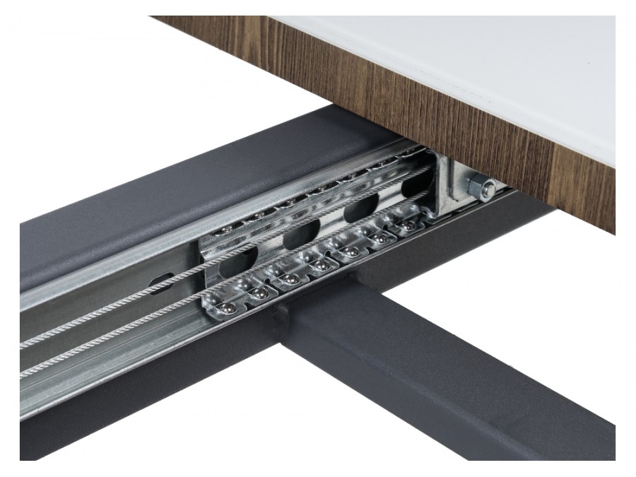 Стол стеклянный Фернан 140(180)х80х76 орех кантри / белый