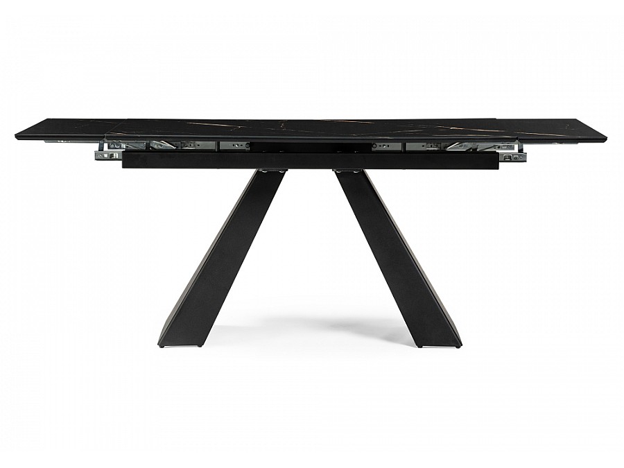 Стол стеклянный Торвальд 140(200)х80х77 обсидиан / черный