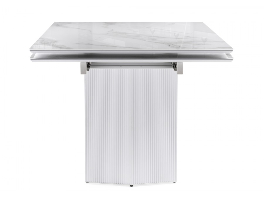 Стол стеклянный Стеклянный стол Монерон 200(260)х100х77 белый мрамор / белый