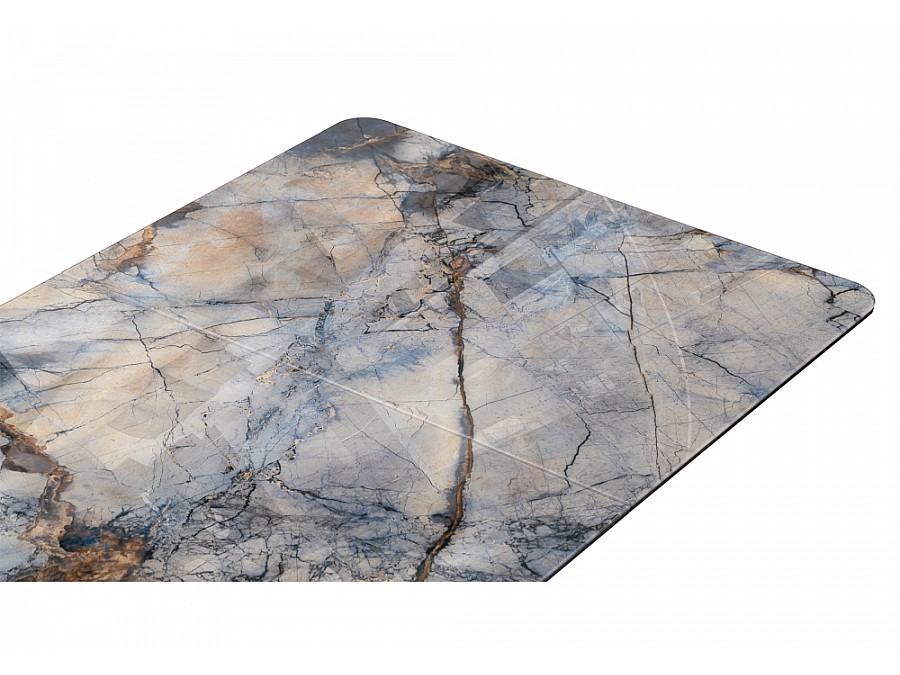 Стол стеклянный Стол на тумбе Бугун 120(160)х80х77 магеллан / черный