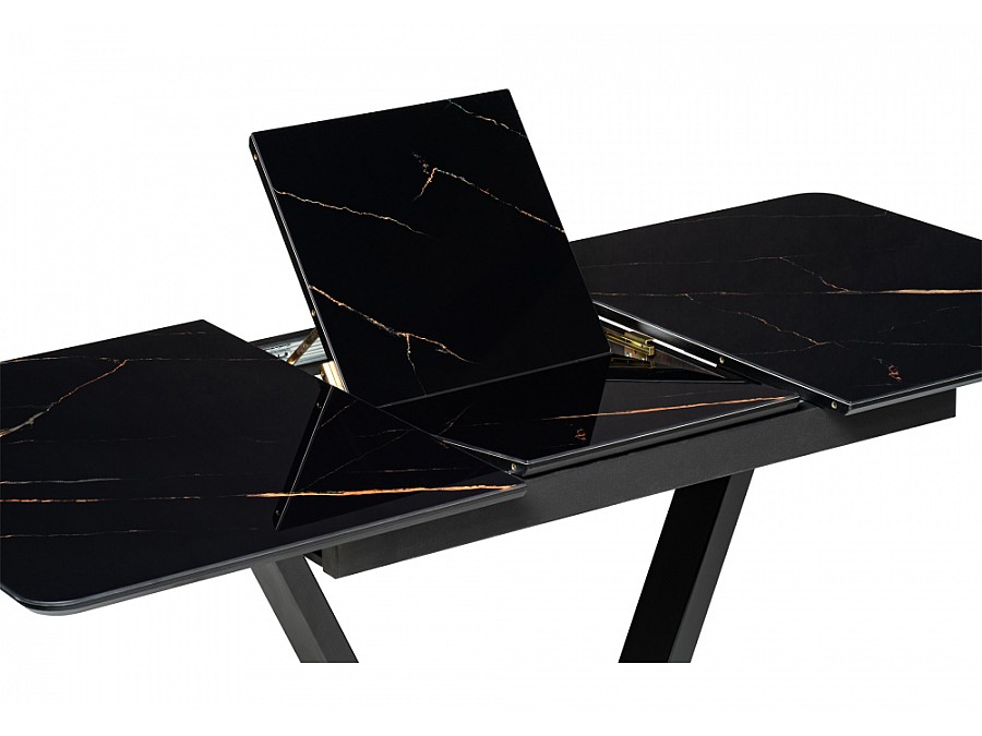 Стол стеклянный Бугун 120(160)х80х77 обсидиан / черный