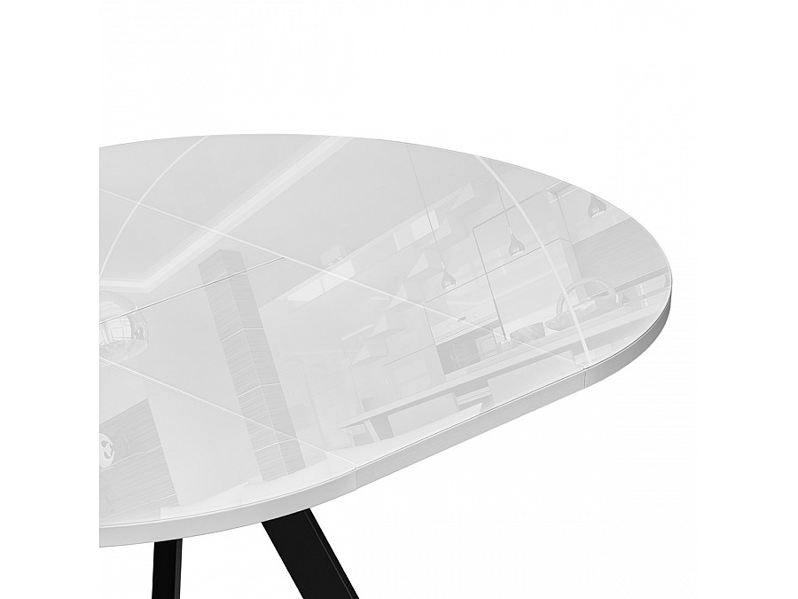 Стол стеклянный Трейси 110(150)х100х75 белый / черный