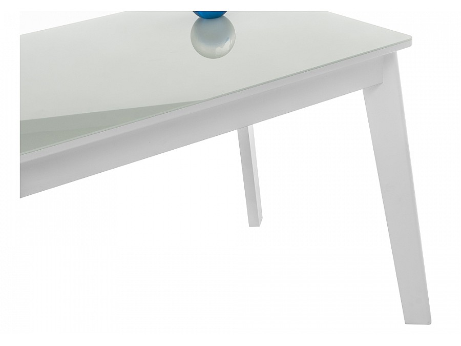 Стол стеклянный Арья белый / шагрень белая