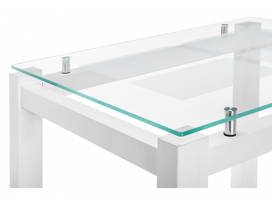 Стол стеклянный Бран 104х74х76 дерево белое