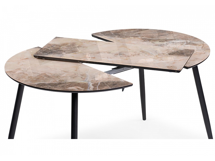 Стол стеклянный Кловис 100(140)х100х76 каталония / черный