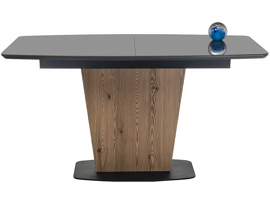 Стол стеклянный Теон 140(180)х80х76 лиственница / графит
