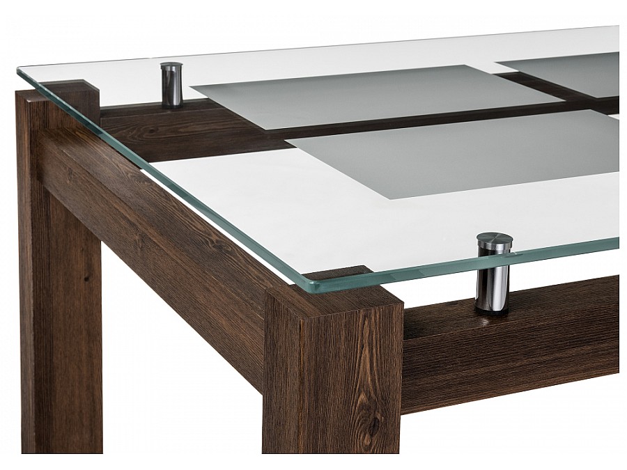 Стол стеклянный Бран 104х74х76 кантри орех