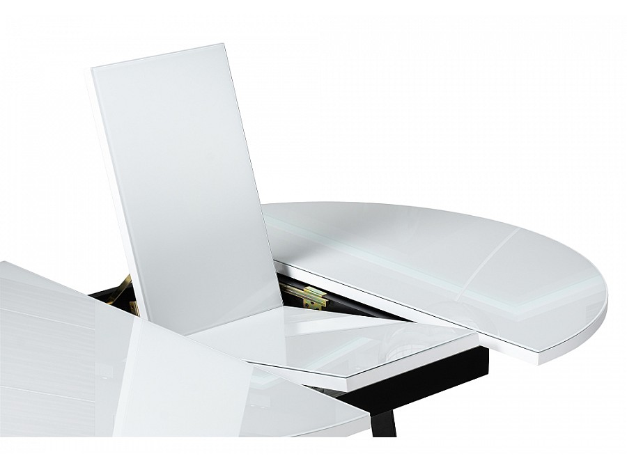 Стол стеклянный Регна 100(130)х100х75 черный / белый