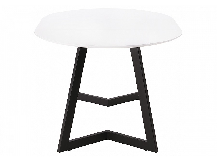 Стол стеклянный Алингсос белая шагрень / белый