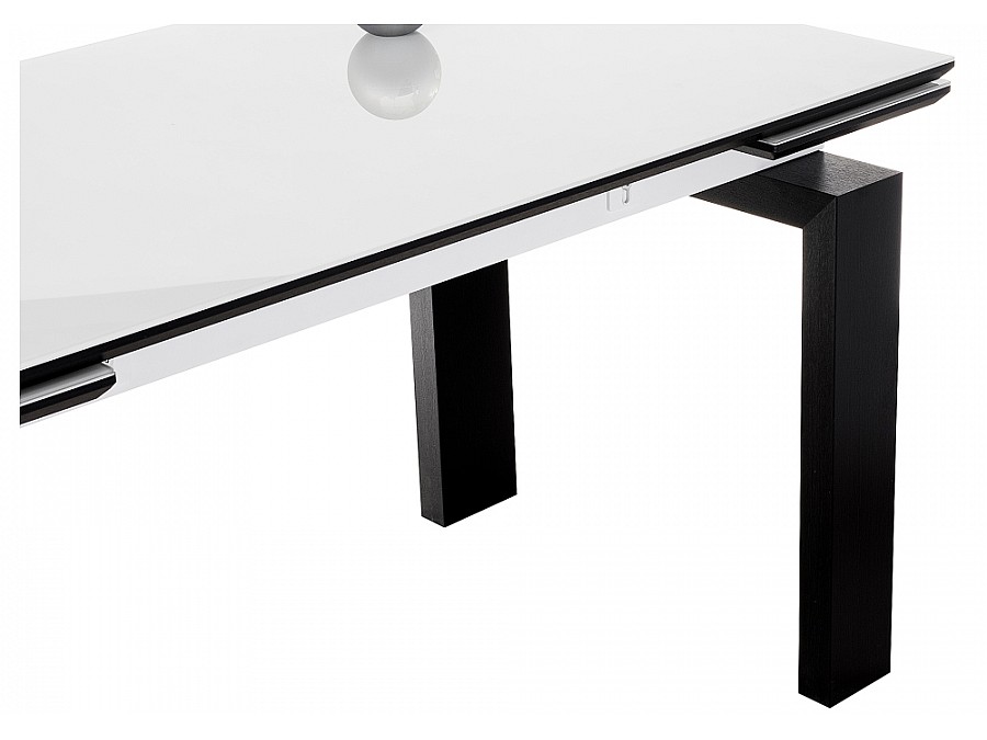 Стол стеклянный Давос 140(200)х80х78 белый / венге