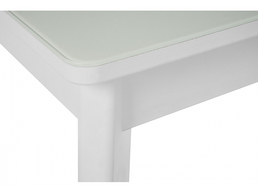 Стол стеклянный Арья белый / шагрень белая