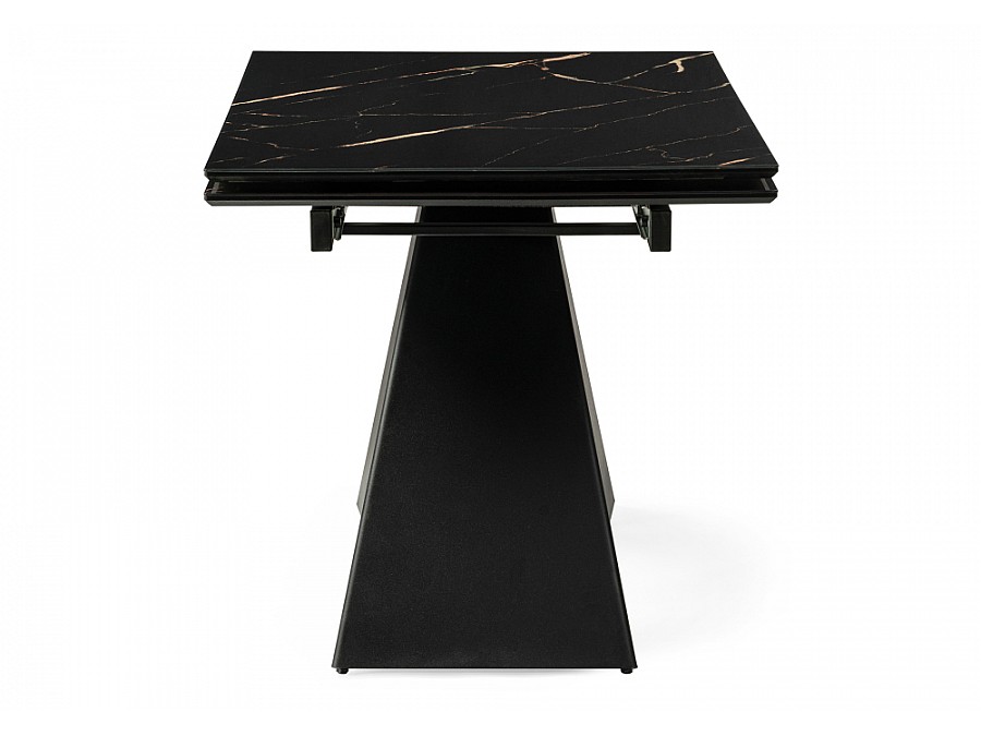 Стол стеклянный Торвальд 140(200)х80х77 обсидиан / черный