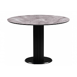 Стол стеклянный Кэмерон 110х110х75 серый / черный