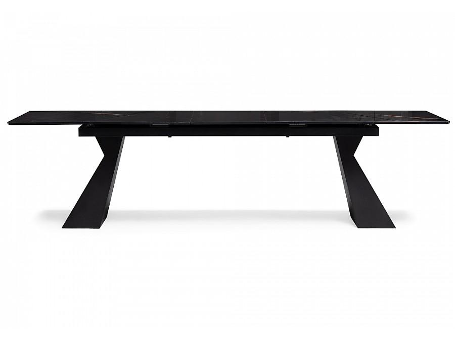 Стол стеклянный Денхольм 240(290)х100х75 обсидиан / черный