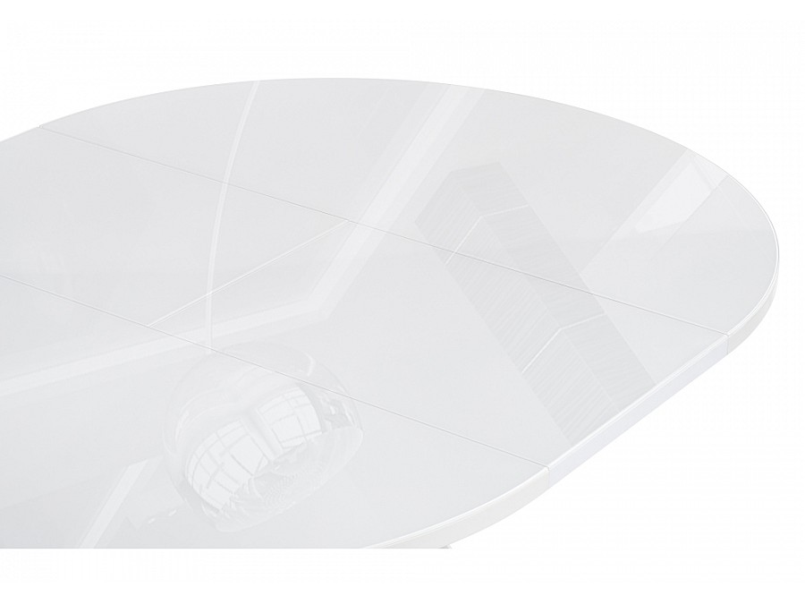 Стол стеклянный Трейси 110(150)х110х77 белый