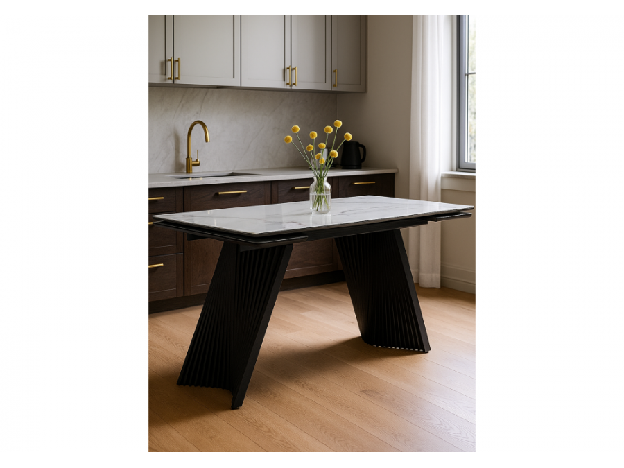 Вейв 140(200)х80 кристл белый мрамор / черный