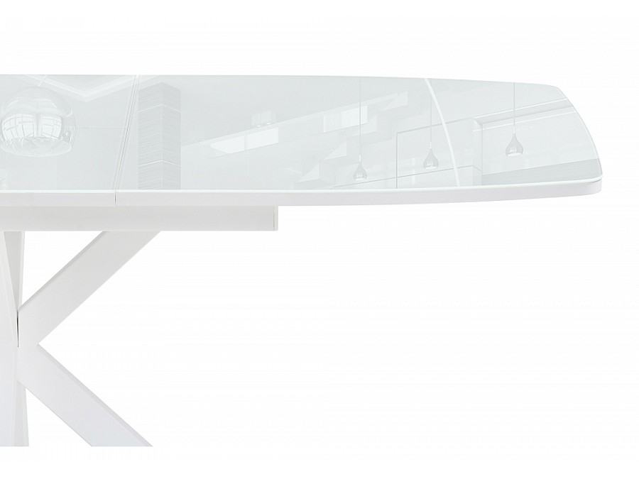 Стол стеклянный Тамаса 120(150)х70х76 белый