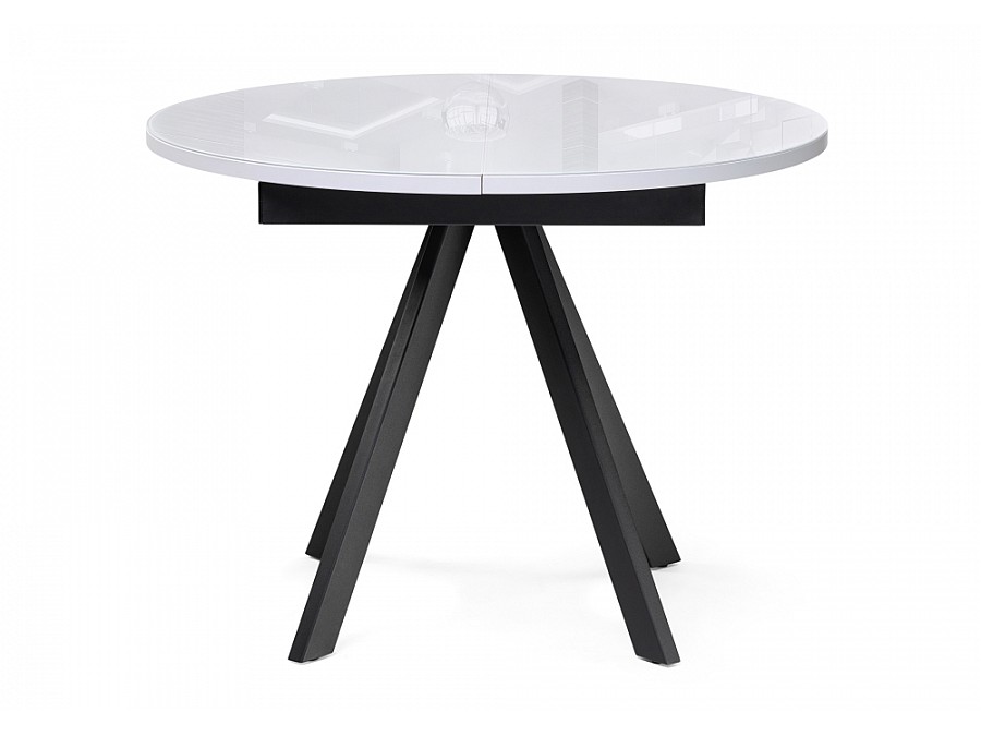 Стол стеклянный Трейси 110(150)х100х75 белый / черный