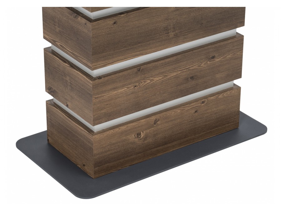 Стол стеклянный Фернан 140(180)х80х76 орех кантри / белый