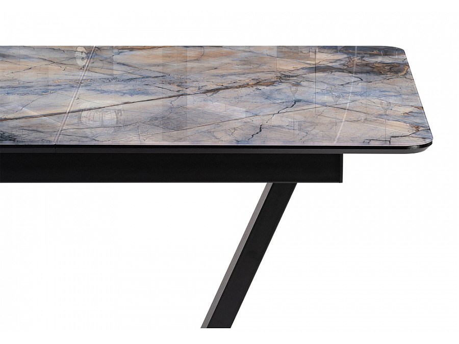 Стол стеклянный Стол на тумбе Бугун 120(160)х80х77 магеллан / черный