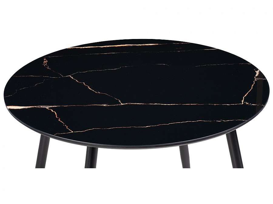 Стол стеклянный Стеклянный стол Анселм 100х76 обсидиан / черный