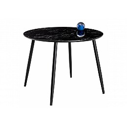 Стол стеклянный Кловис черный мрамор / черный