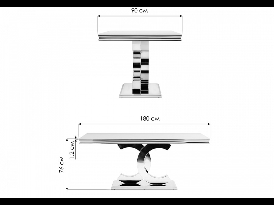 Стол стеклянный Klod 180х90х76