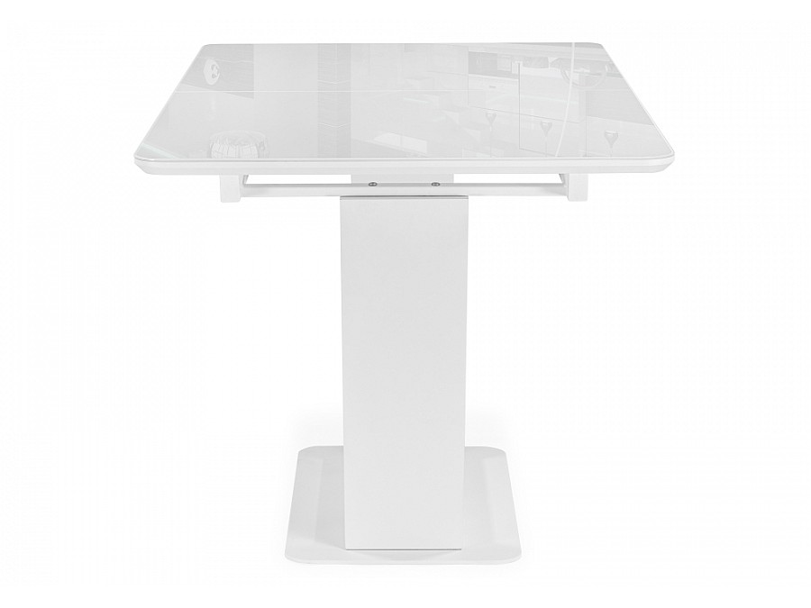Стол стеклянный Иматра 140(180)х80х75 белый / белая шагрень