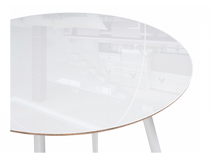 Абилин 90 ультра белое стекло / дуб вотан / белый матовый