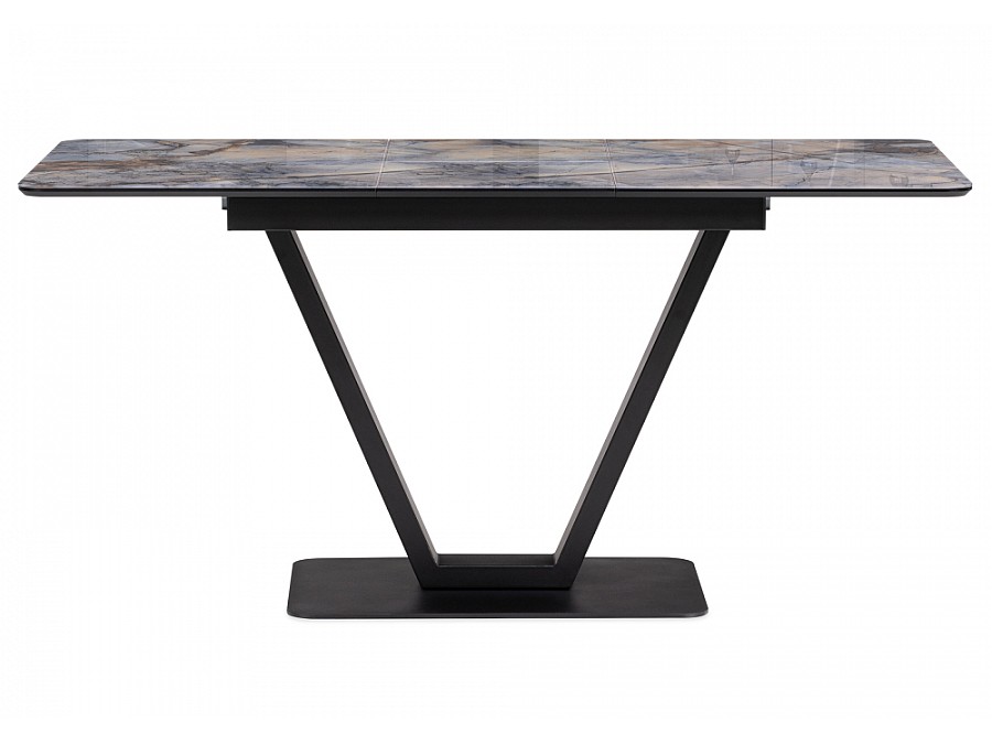 Стол стеклянный Стол на тумбе Бугун 120(160)х80х77 магеллан / черный