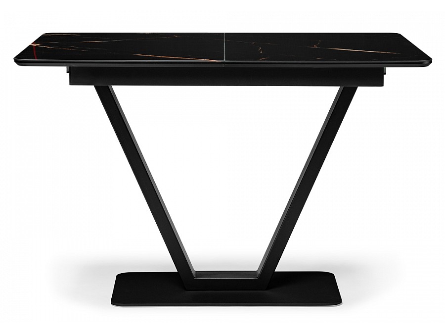 Стол стеклянный Бугун 120(160)х80х77 обсидиан / черный