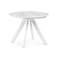 Стол стеклянный Галвестон 100х76 белый мрамор / белый