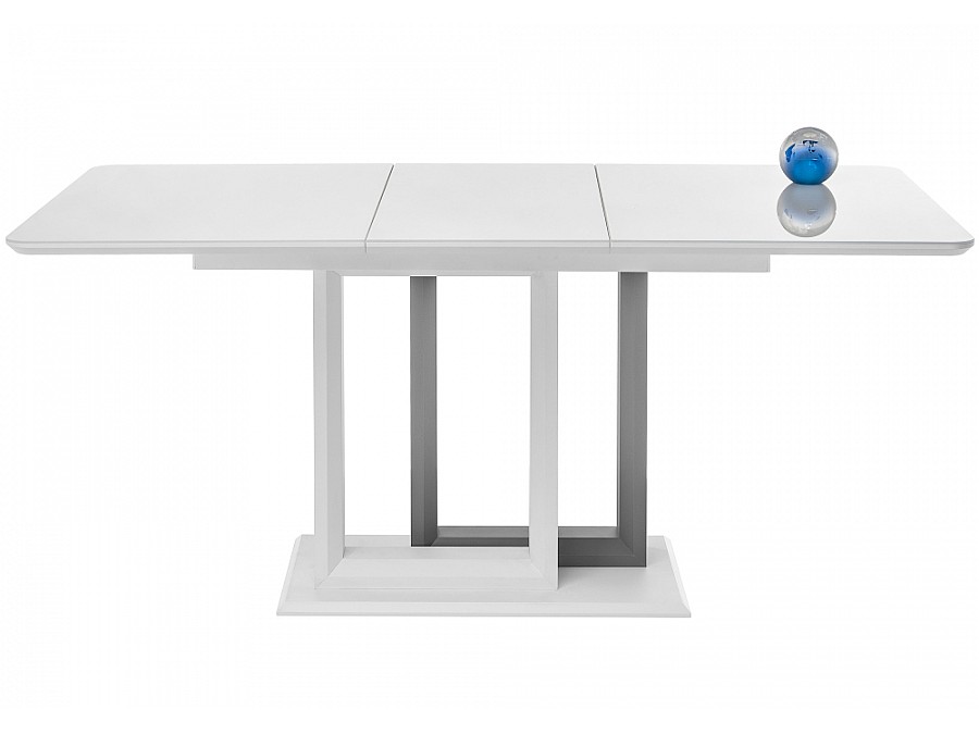 Стол стеклянный Санса 120(160)х80х76 белая шагрень / белый