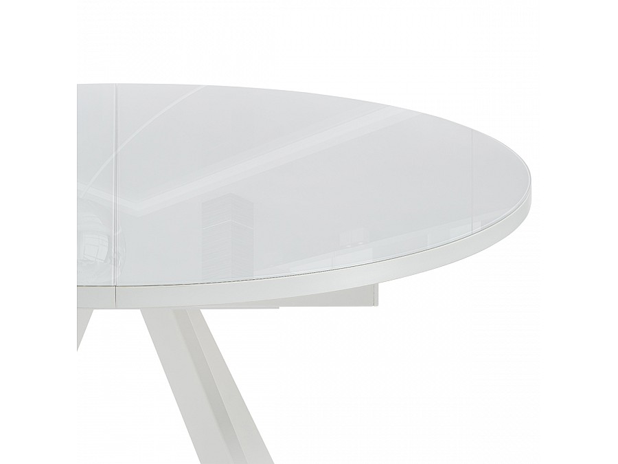 Стол стеклянный Трейси 100(140)х100х75 белый