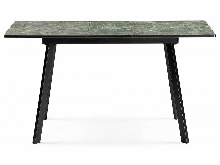 Стол стеклянный Агни 110 королевский мрамор / черный матовый