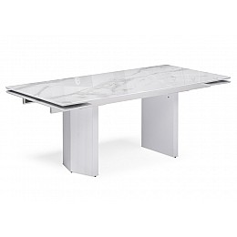 Стол стеклянный Стеклянный стол Монерон 200(260)х100х77 белый мрамор / белый