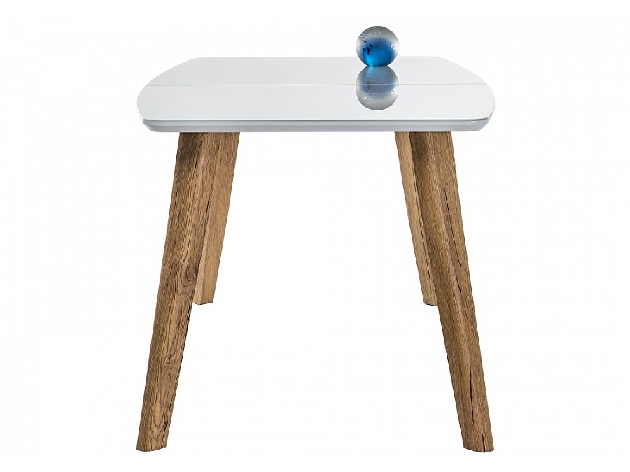 Стол стеклянный Серсея 140(180)х80х75 дуб монтана / белый