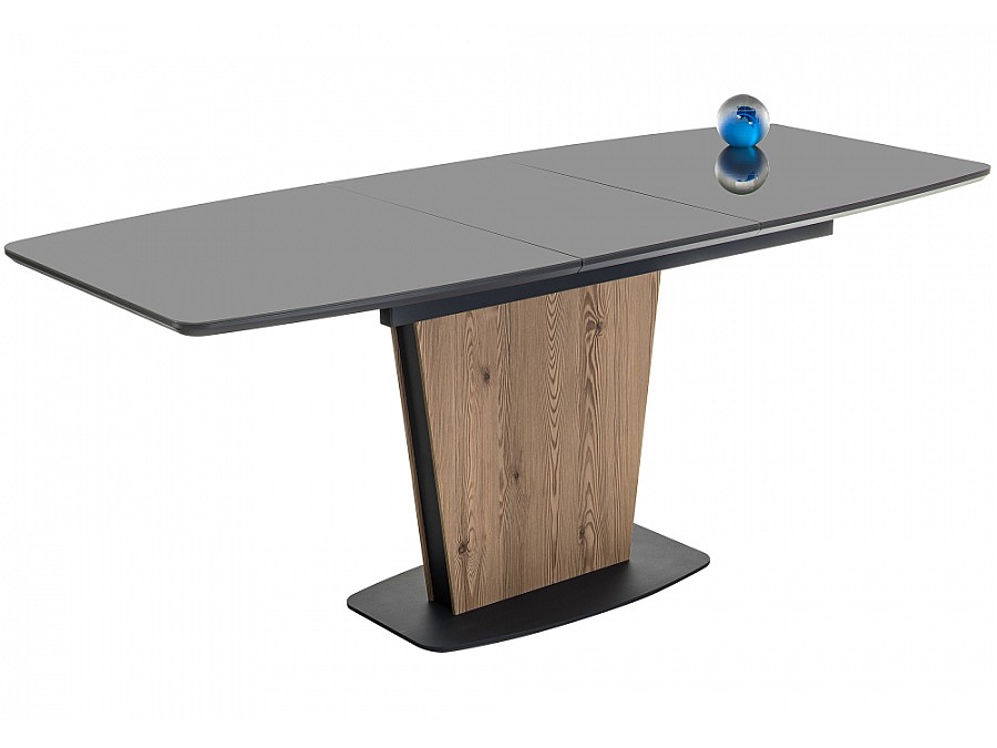 Стол стеклянный Теон 140(180)х80х76 лиственница / графит