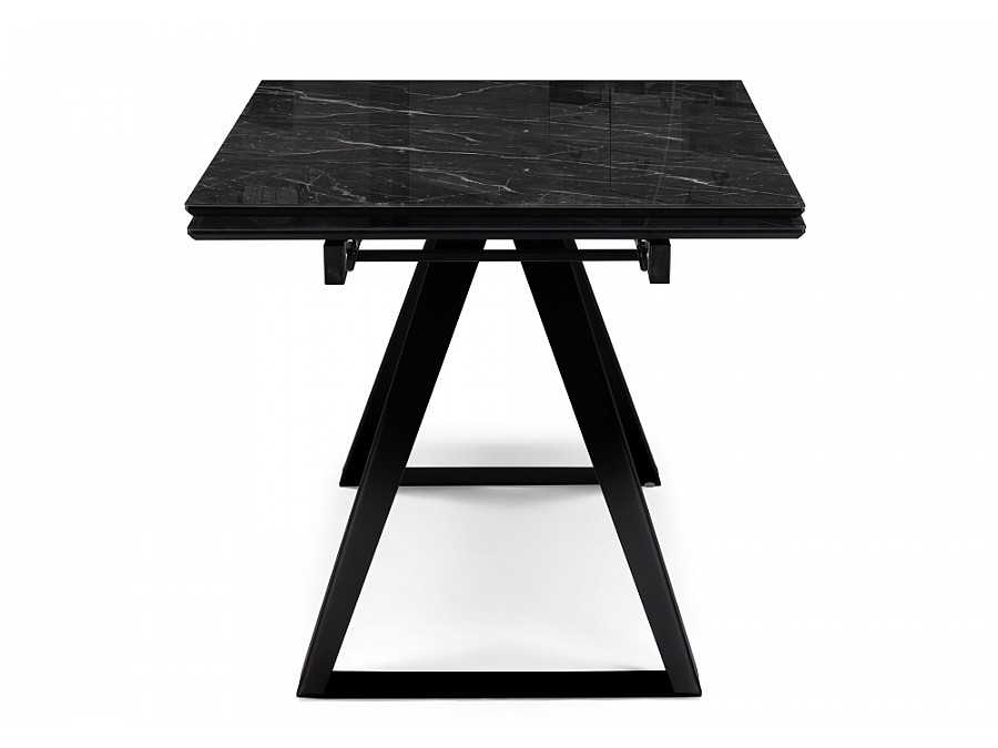 Стол стеклянный Маккарти 160(220)х90х75 дарк / черный
