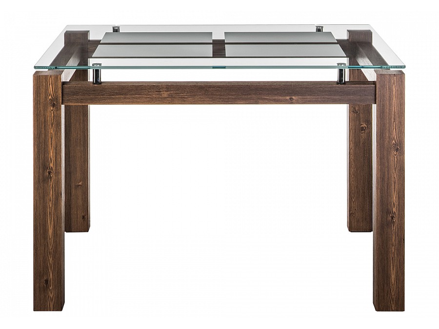 Стол стеклянный Бран 104х74х76 кантри орех