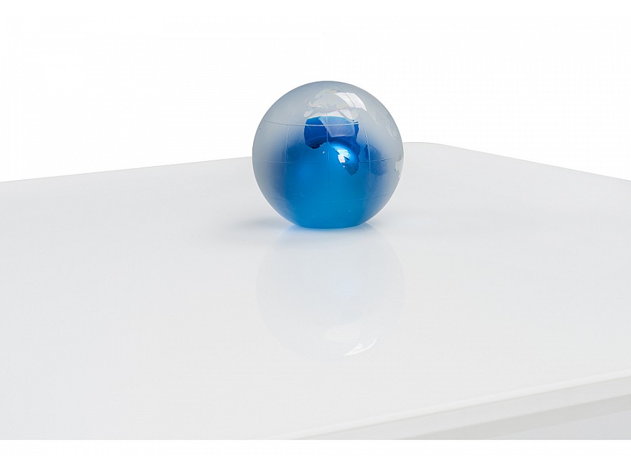 Стол стеклянный Санса 140(180)х80х76 грей / белая шагрень / грей