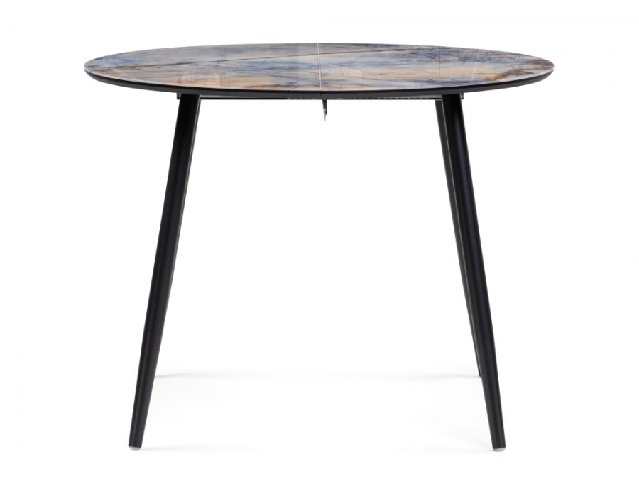 Стол стеклянный Кловис 100(140)х100х76 магеллан / черный