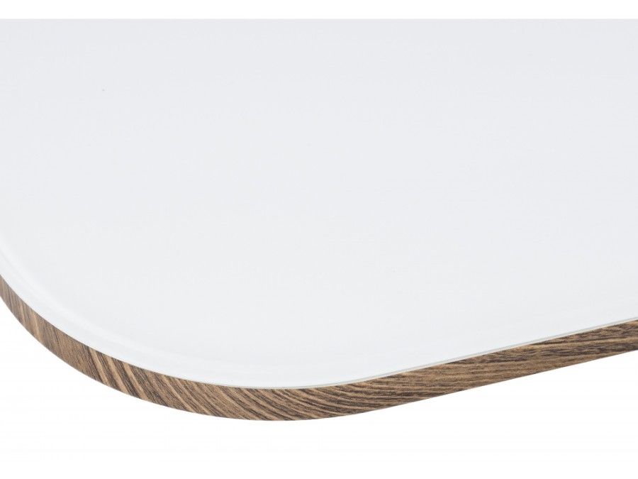 Стол стеклянный Фернан 140(180)х80х76 орех кантри / белый