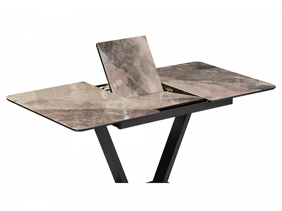 Стол стеклянный Бугун 120(160)х80х77 каталония / черный