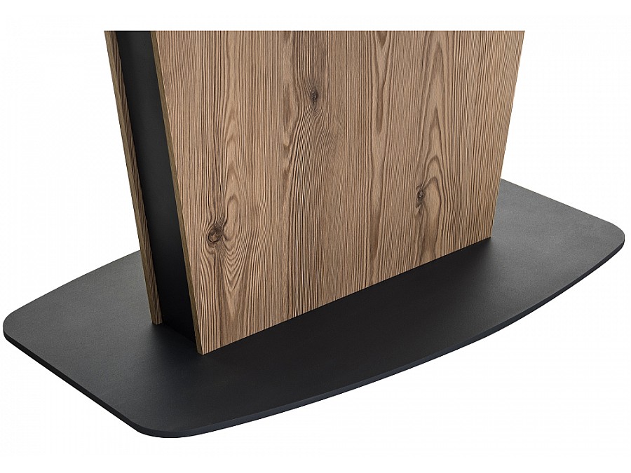 Стол стеклянный Теон 140(180)х80х76 лиственница / графит