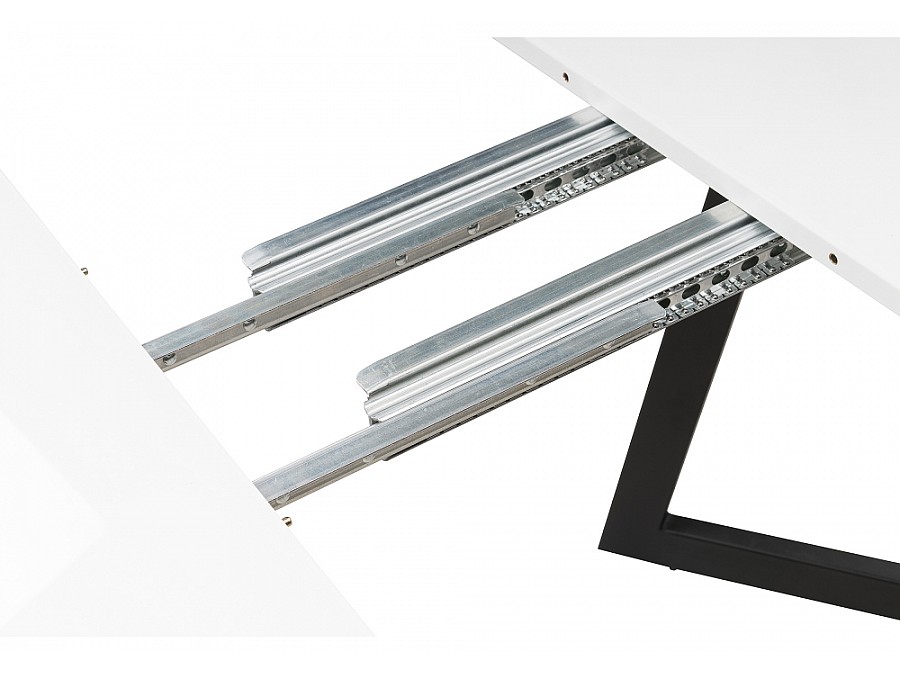 Стол стеклянный Алингсос белая шагрень / белый