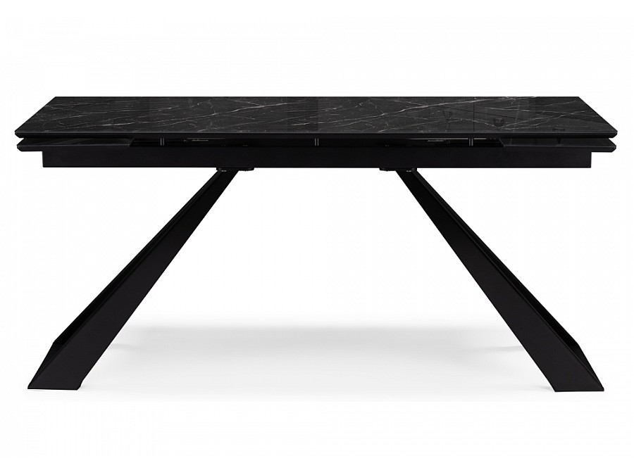 Стол стеклянный Маккарти 160(220)х90х75 дарк / черный
