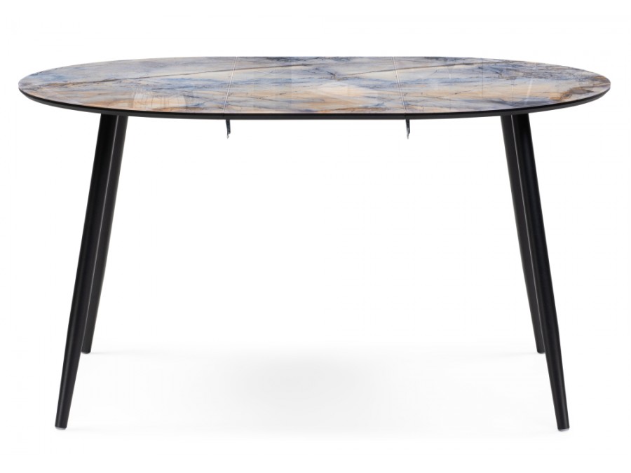 Стол стеклянный Кловис 100(140)х100х76 магеллан / черный