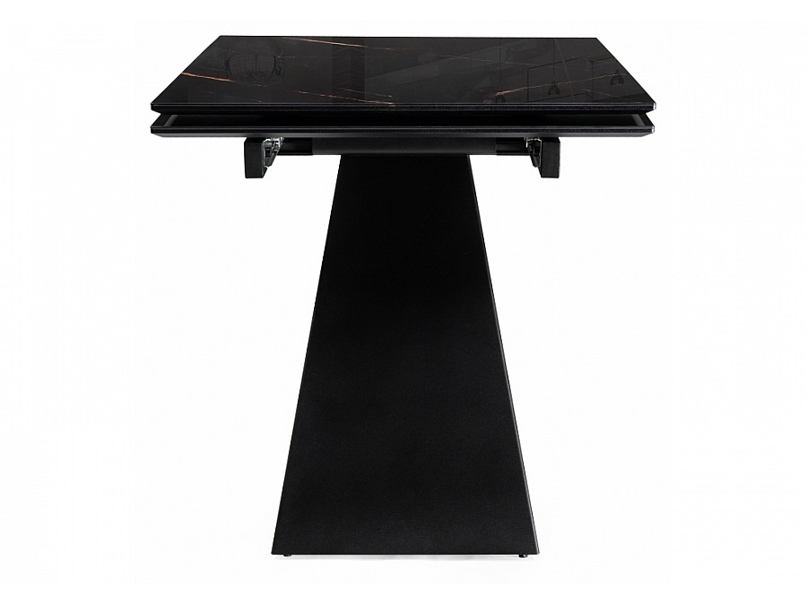 Стол стеклянный Хорсборо 140(200)х80х79 обсидиан / черный