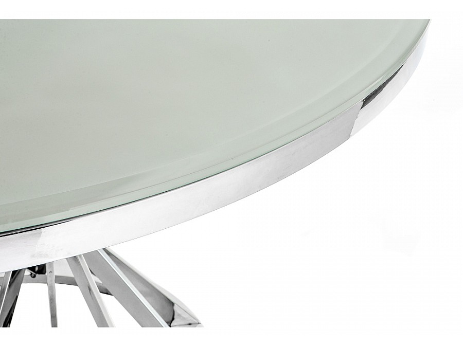 Стол стеклянный Twist 130х74 steel / white